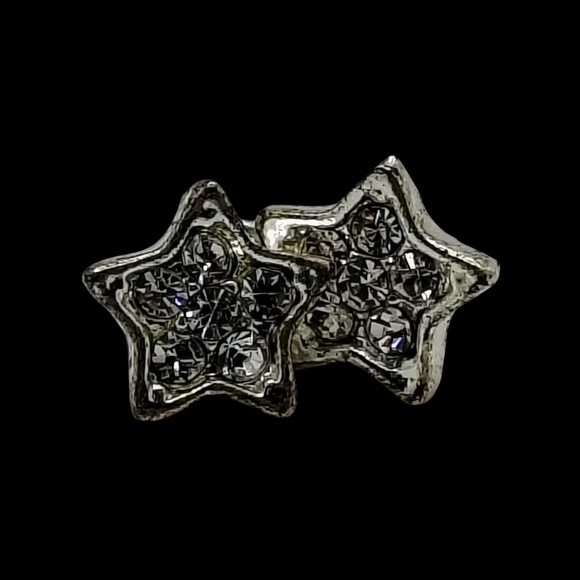 Vintage Rhinestone Silver Star Stud Earring Set - Picture 7 of 10